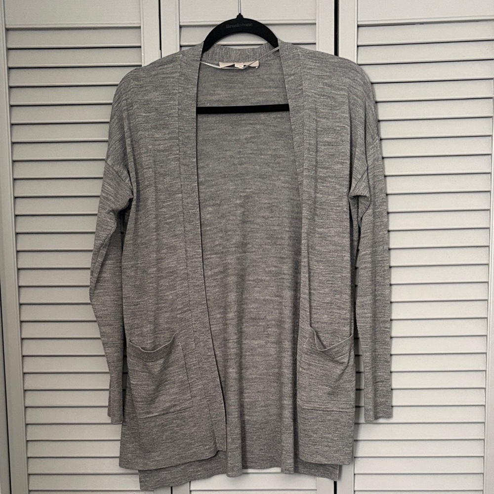 LOFT Heather Gray Open Cardigan